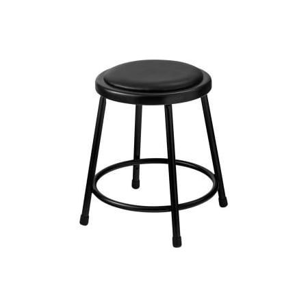 National Public Seating Interion 18" Steel Work Stool with Vinyl Seat - Backless - Black - Pack of 2 INT-6418-10/2